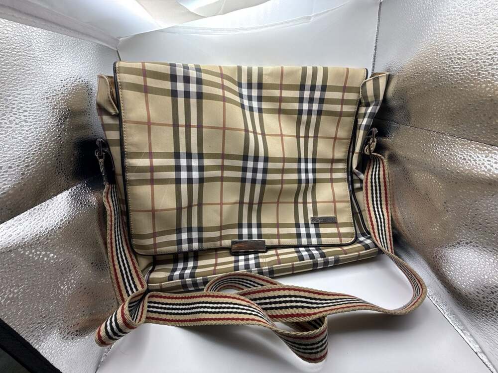 Burberry House Check Canvas Messenger Crossbody Bag
